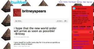 L'account di Britney Spears dopo l'attacco dei presunti hacker