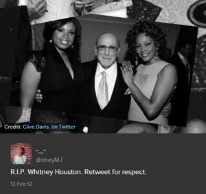 La scomparsa di Whitney Houston