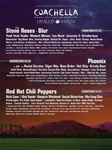 Coachella Festival Lineup © Official Facebook Page