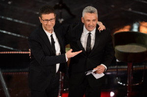 Roberto Baggio and Fabio Fazio all'Ariston | © Daniele Venturelli/Getty Images 