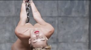 Shot from Miley Cyrus "Wrecking Ball" Video