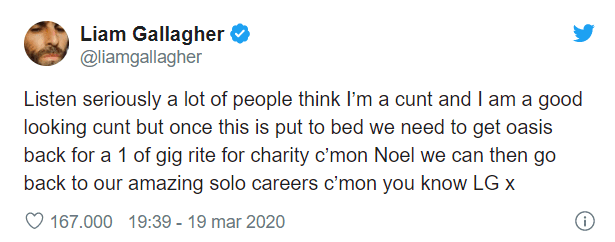 Liam Gallagher Twitter