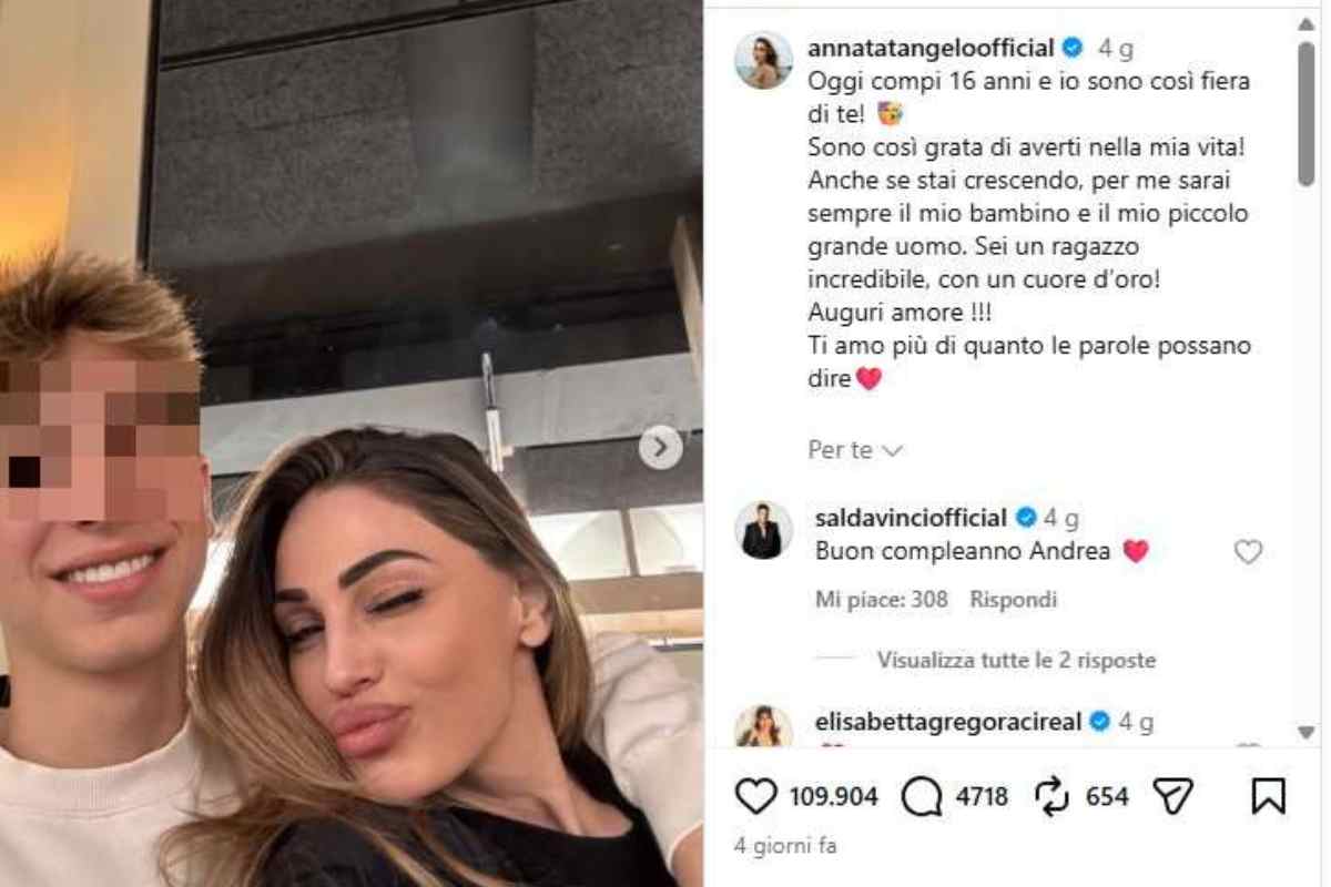 Anna Tatangelo e figlio Andrea