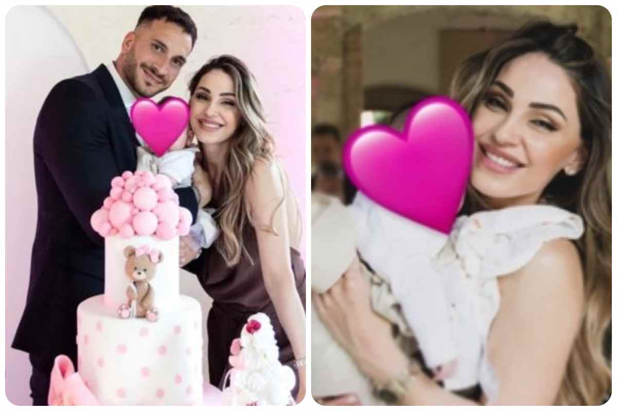 Anna Tatangelo al battesimo della figlia insieme al compagno Giacomo