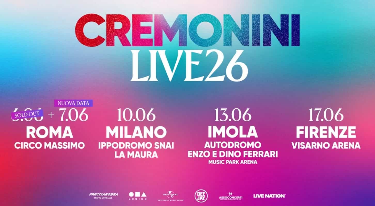 Il programma dei concerti di Cesare Cremonini per questa estate 2026