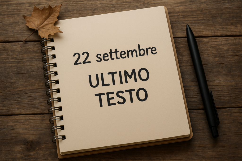 Testo 22 Settembre - Ultimo